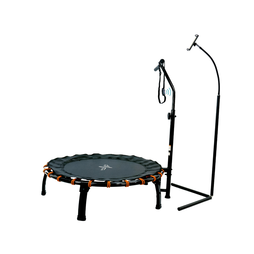 SkyFitness Trampoline Fitness Rebounder With IOS App, Phone stand and Bluetooth tracking band