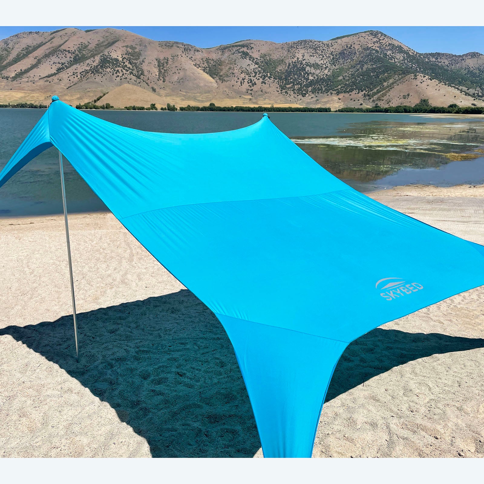 pop up tent for the beach SKYBED Pop-Up Beach Sun Shades Hawaiian Blue L